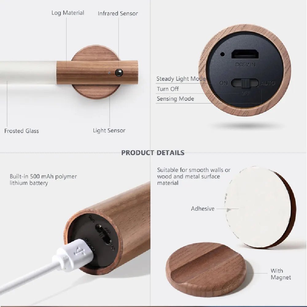 LED Wood USB Night Light - Rtigos