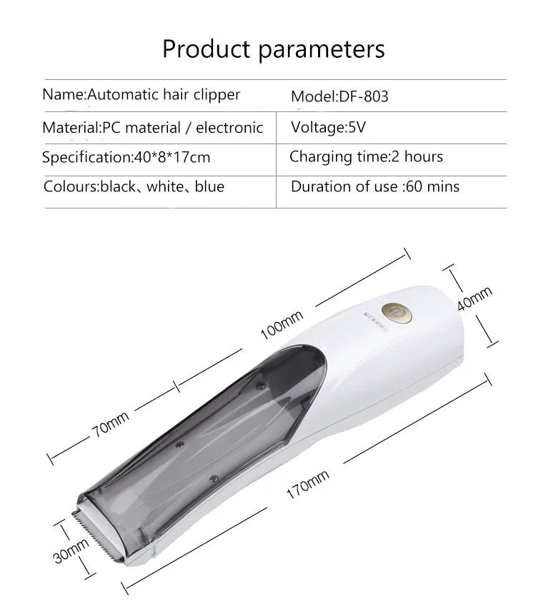 Portable Pet Vacuum hair Clipper 3 Speed Switch Rechargeable Dog hair Remover Grooming for Dog hairs and Cat Electric push shear - Rtigos
