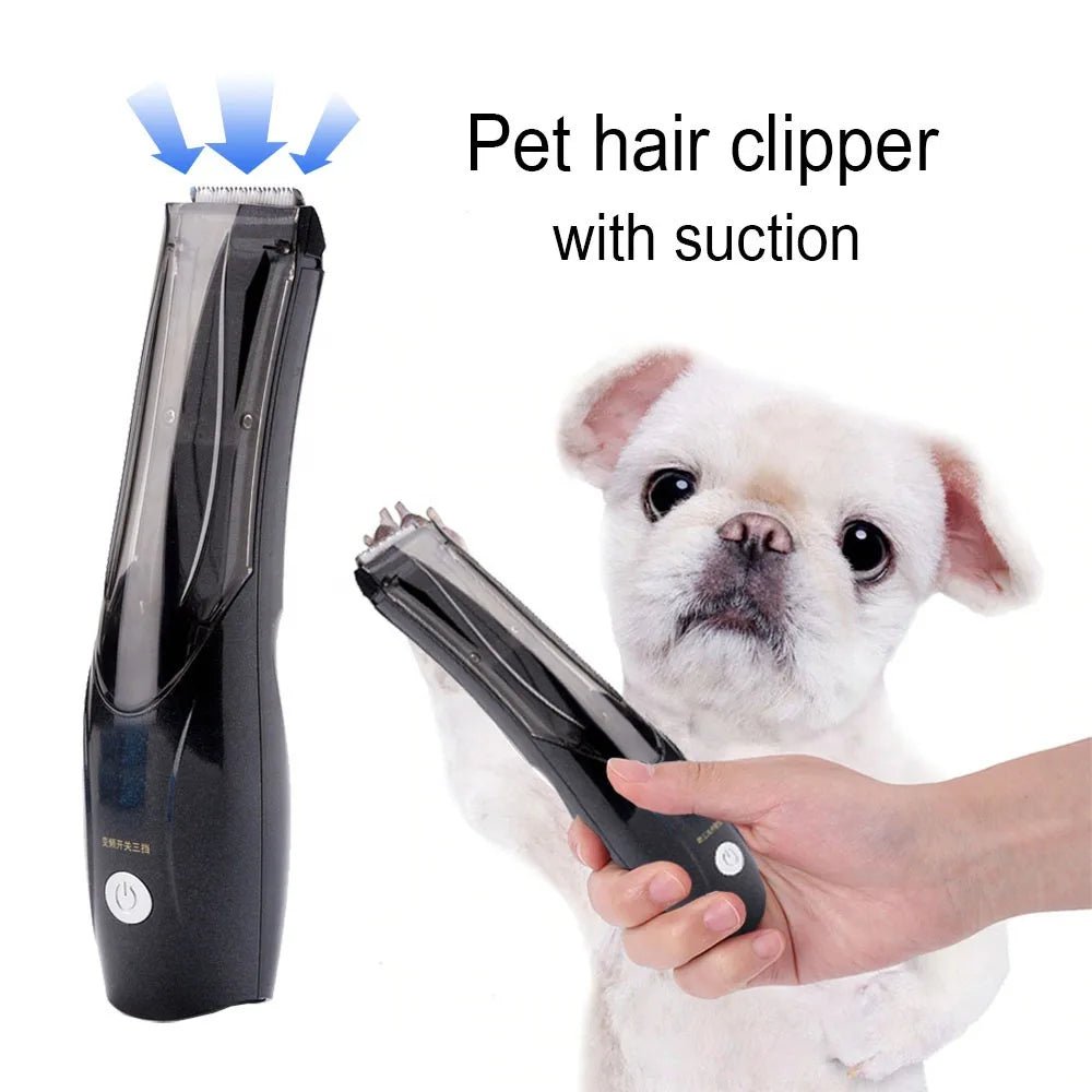 Portable Pet Vacuum hair Clipper 3 Speed Switch Rechargeable Dog hair Remover Grooming for Dog hairs and Cat Electric push shear - Rtigos