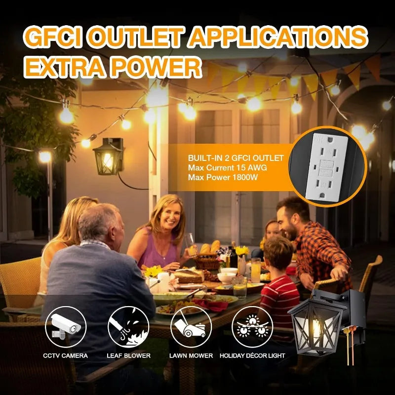 GlowPort®, Dusk to Dawn Outdoor Light with GFCI Outlet