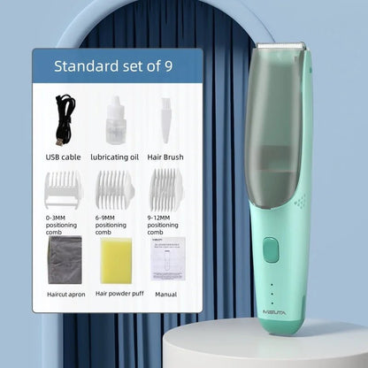 Baby Hair Clipper with Vacuum Cleaner Electric Hair Clipper with 3 Positioning Combs Children's Rechargeable Hair Clipper - Rtigos