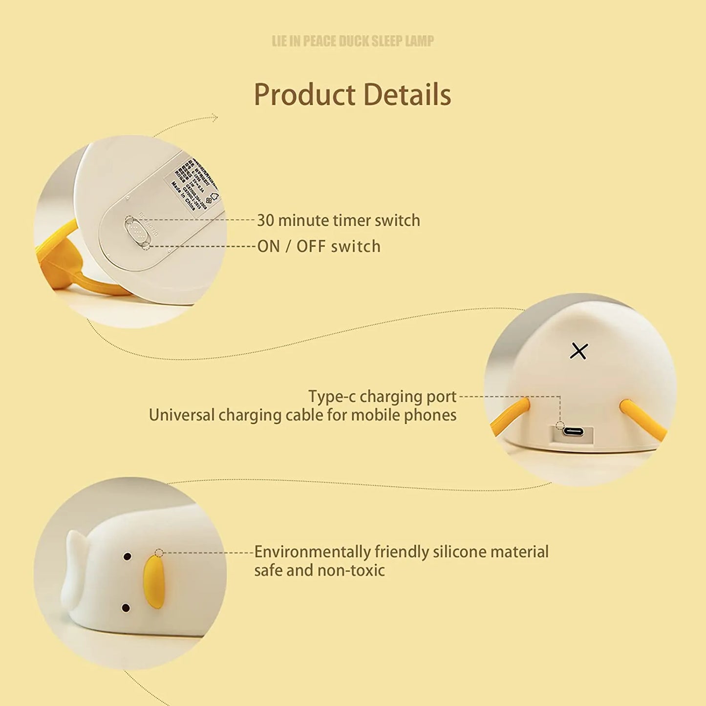 LED Squishy Lazy Duck Night Light