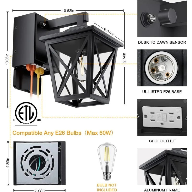 GlowPort®, Dusk to Dawn Outdoor Light with GFCI Outlet - Rtigos