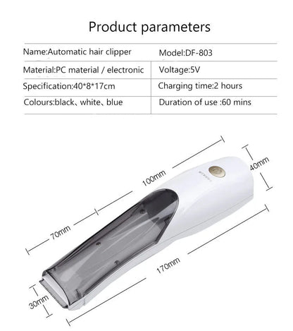 Portable Pet Vacuum hair Clipper 3 Speed Switch Rechargeable Dog hair Remover Grooming for Dog hairs and Cat Electric push shear - Rtigos
