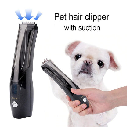Portable Pet Vacuum hair Clipper 3 Speed Switch Rechargeable Dog hair Remover Grooming for Dog hairs and Cat Electric push shear - Rtigos