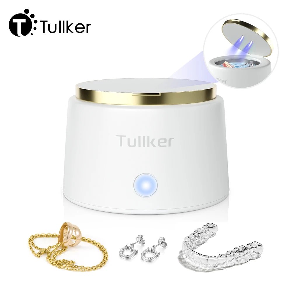 Tullker Household Ultrasonic Retainer Cleaner for Denture Jewelry Braces Cleaning with UV Light - Rtigos