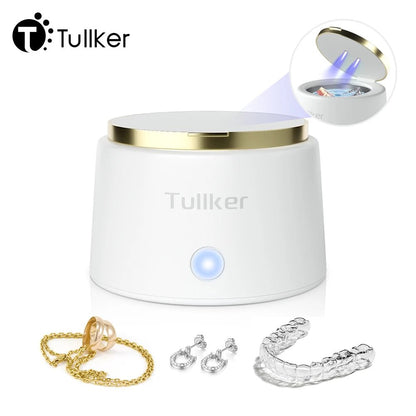 Tullker Household Ultrasonic Retainer Cleaner for Denture Jewelry Braces Cleaning with UV Light - Rtigos